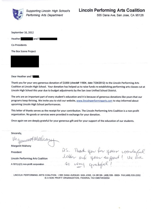 Thank you letter from LPAC.